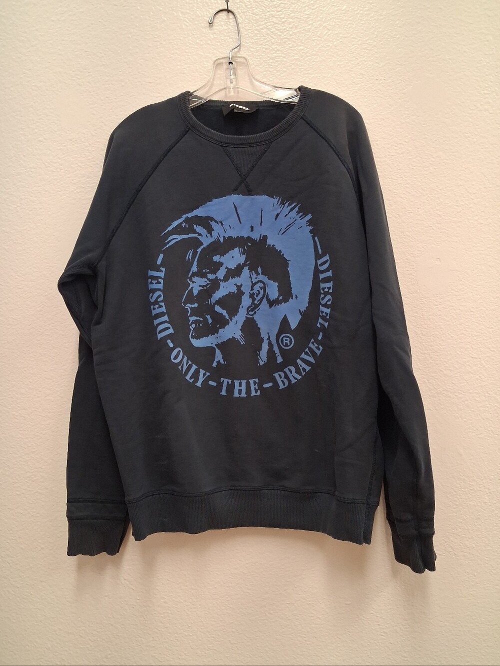 Diesel Only The Brave Logo Crewneck Long Sleeve Sweatshirt Size XL